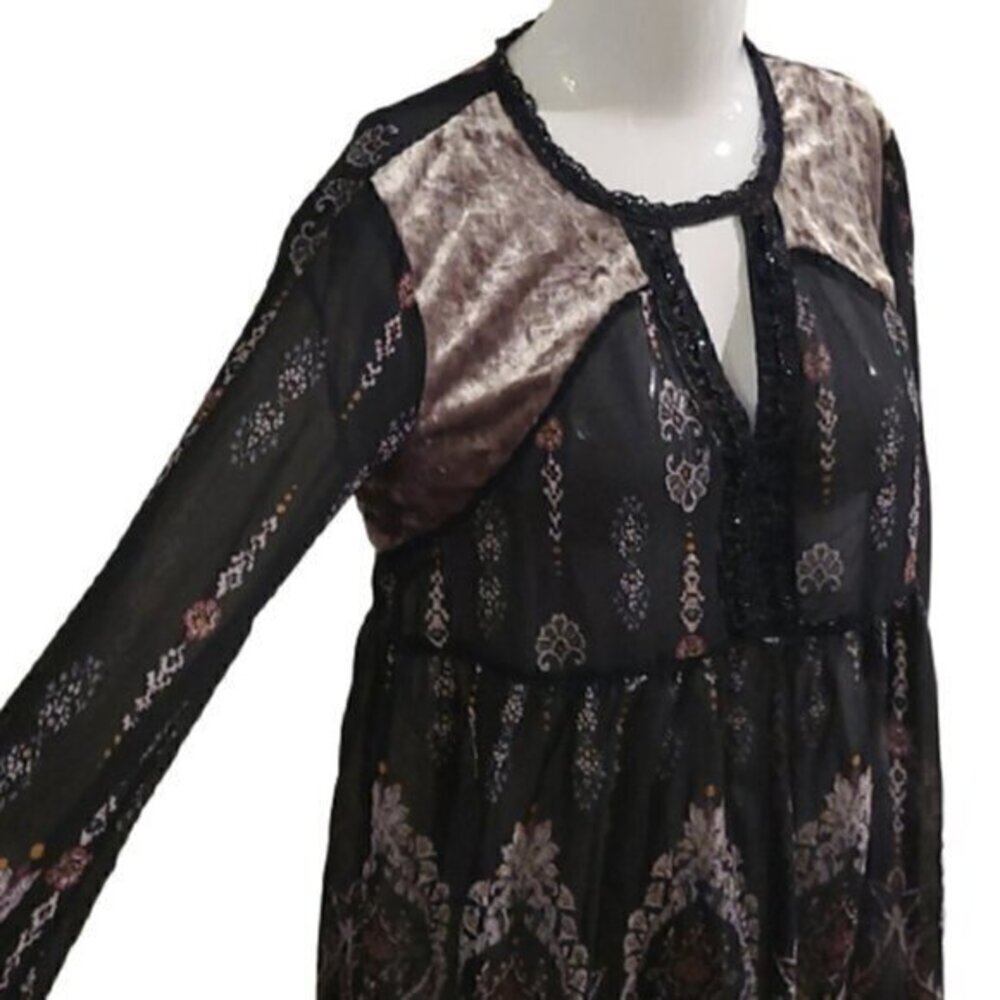 [Knox Rose] Sheer Long Sleeve Top - Size S